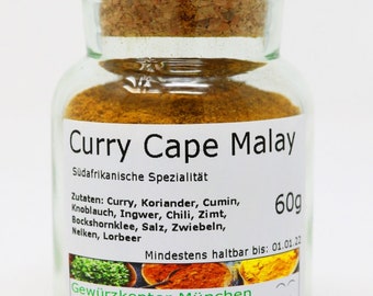 Curry Cape Malay 60g im Glas Gewürzkontor München