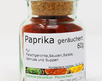 Paprika geräuchert 60g im Glas Gewürzkontor München