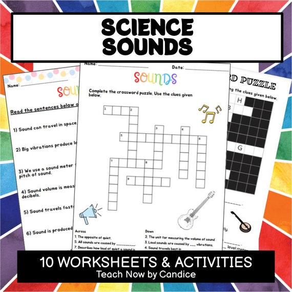 sound 10 printable science worksheets with answers fun etsy