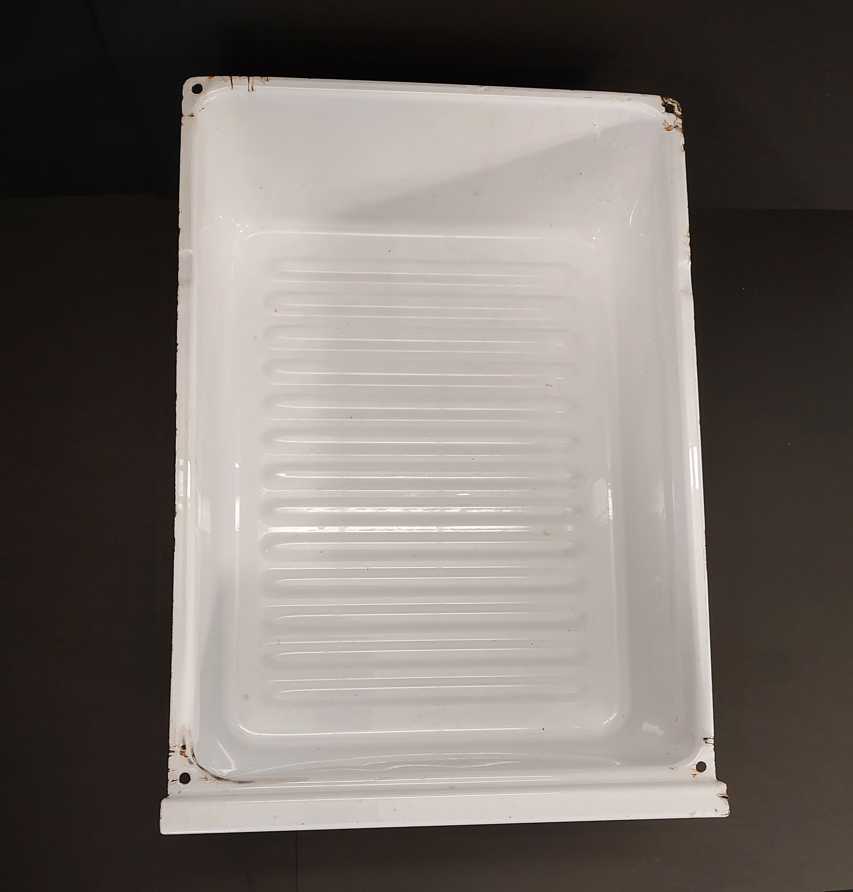 Vintage White Enamel Refrigerator Drawer Vegetable Crisper Meat - Etsy