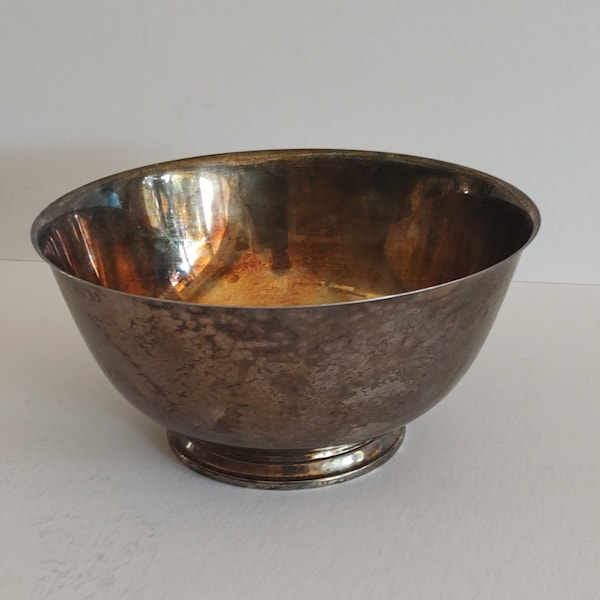 Vintage Oneida Paul Revere Style Silver Plated Bowl 8"