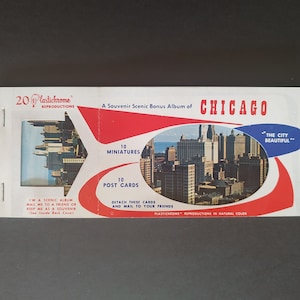 Álbum panorâmico de lembrança da cidade de Chicago, lindo livro de cartão postal de 10 plásticos cromados