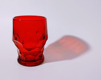 vintage Ruby Rouge Géorgien Nid d’Abeille Viking Glass Lowball Tumbler 8 oz- 4 » de hauteur