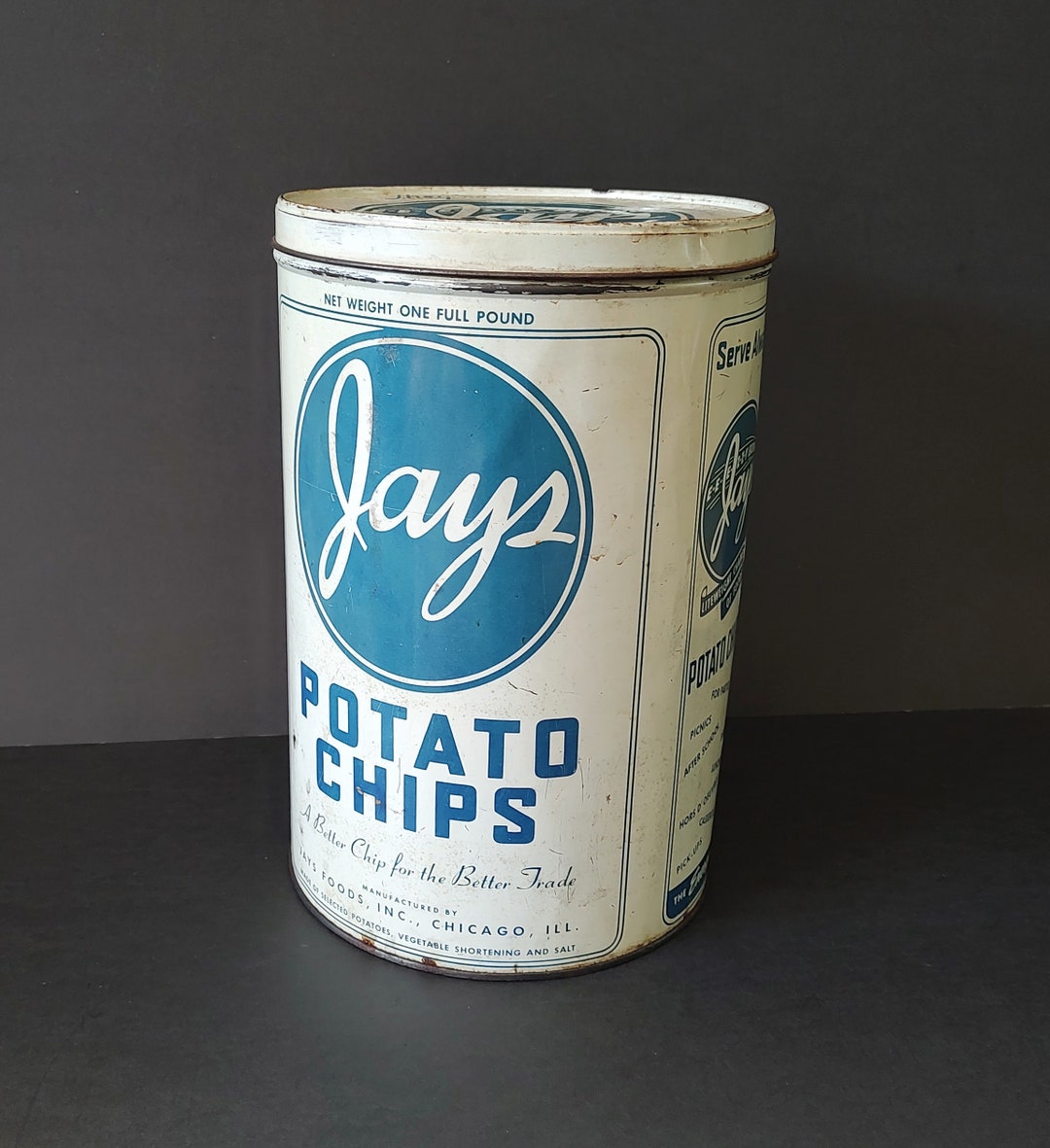 Vintage Jays Potato Chips One Pound Can NC 1950s 1960s Etsy