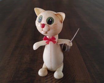 Cat & Mouse Miniflex 535 Friction Push Vintage Plastic Toy Hong Kong 1960s Rare