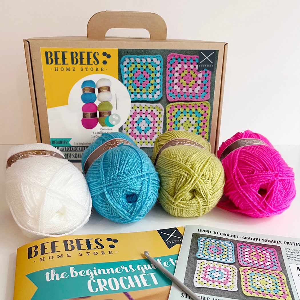 DIY Beginners Crochet Kit Crochet Granny Squares 