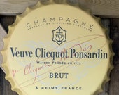 Veuve Clicquot Vintage Retro Metal Bottle Top 40cm Man Cave Girl Cave Bar Garden Hallway Wall Art Bottle Top Bottle Cap