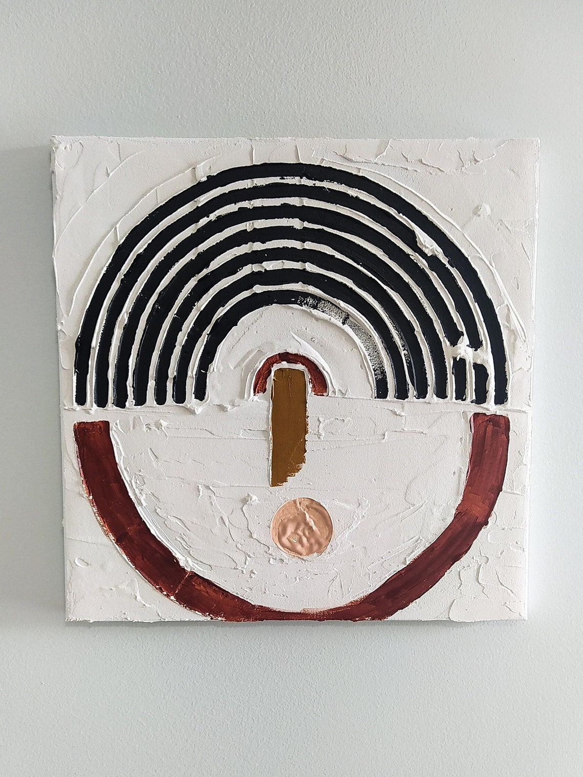 Modern Abstract Textured Plaster Wall Art Line art Brick Etsy