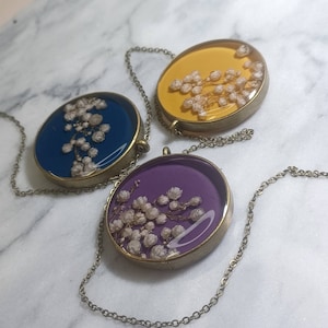 Nature Pendant Real Flower Terrarium Handmade Jewelry Fairy Style Fantasy themed Necklace elf gift for her