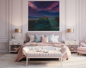 Art print from the original painting, Starry Sky over Scotland