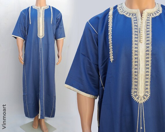 Moroccan Kaftan Cotton Kaftan Long Dress for Men Moroccan Dress