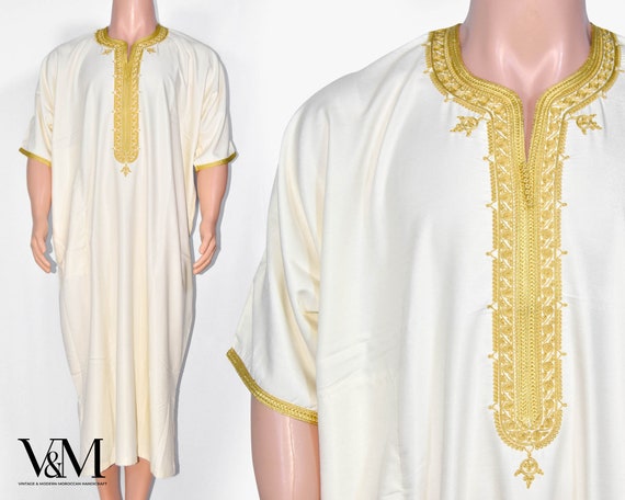 Moroccan Kaftan Ramadan Cotton Kaftan Long Dress for Men