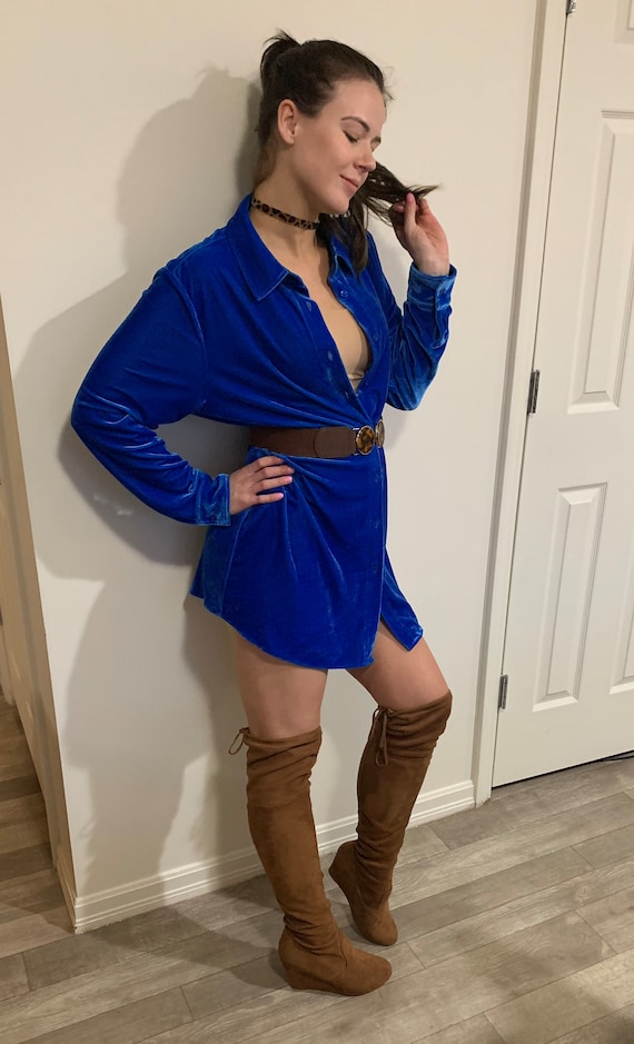 Beautiful blue velvet tunic