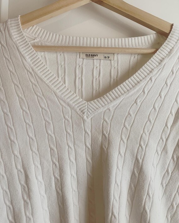 White stretchy cotton sweater - image 2
