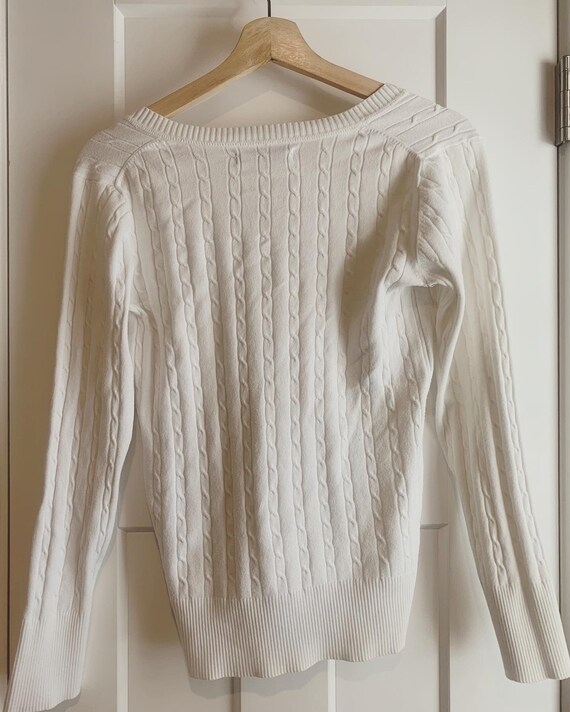 White stretchy cotton sweater - image 3