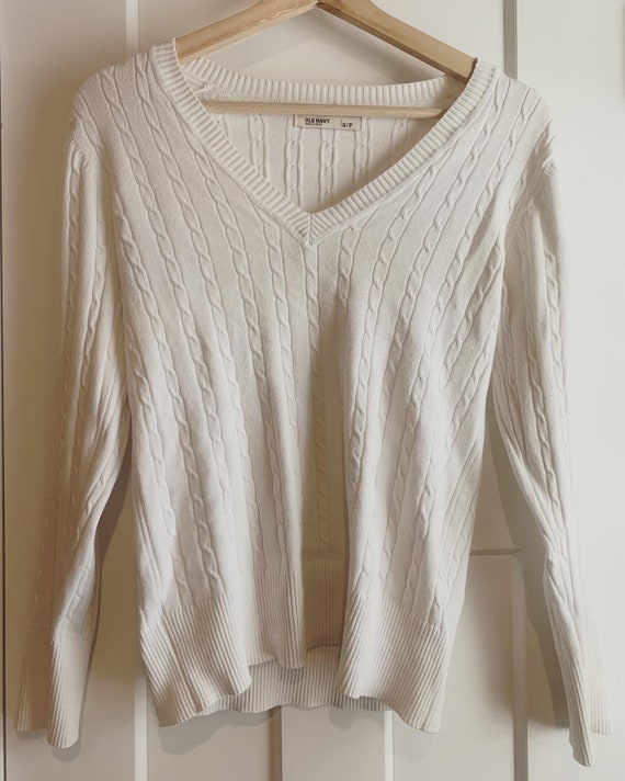 White stretchy cotton sweater - image 1