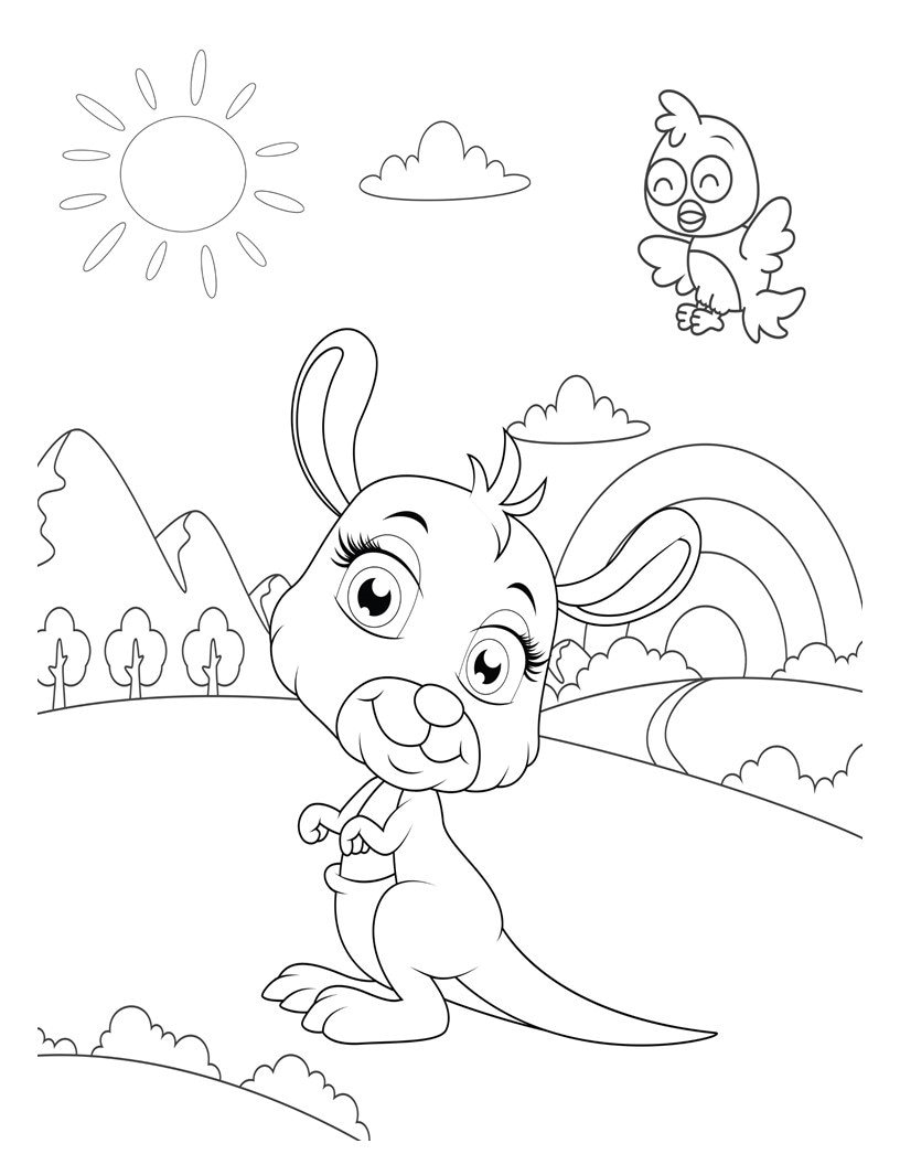 animal coloring pages for kids etsy