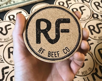 Custom Cork Coasters | Any Artwork, Logo or Text | Monogramming, Business Branding, Cute Images | Laser Engraved Kitchen/Bar Wear