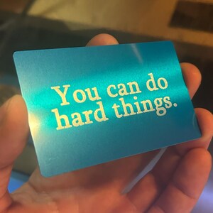 Du kannst harte Dinge tun. Metall Wasserdicht Innere Frieden Positive Affirmation Stärke Belastbarkeit Tägliche Erinnerung Brieftasche Einfügen Andenken Dekor