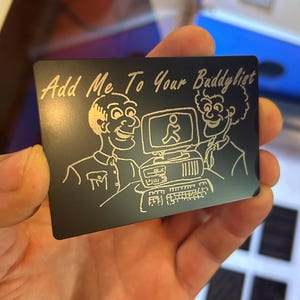 Metal "Add Me To Your Buddylist" AIM Grandpa Grandma Nostalgia 90's Online Pop Culture Screen Name Buddy List AOL Instant Messenger Keepsake