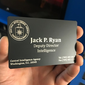 Tarjeta de metal personalizada de agente de la CIA: personalizada con cualquier nombre o título / Regalo de broma divertido / Tarjeta de identidad de agente secreto / Entrega rápida