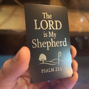 Recuerdo de metal El Señor es mi pastor (Salmo 23:1) Grabado láser, Recuerdo de aluminio anodizado, Elección de color, Arte de palabras, Decoración moderna y elegante