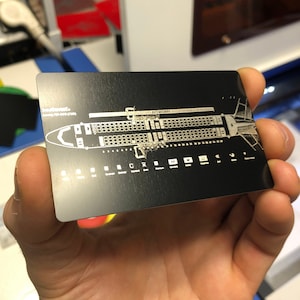 Aangepaste metalen referentiekaart luchtvaartdiagram, Jet Jetliner Clipper Propliner vliegtuig cadeaubonnen, technische gravures