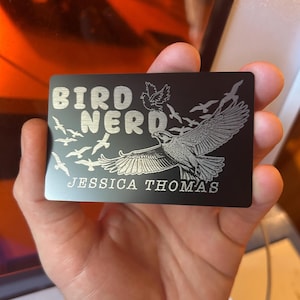 Metalen "Bird Nerd"-cadeau met *hier je naam* Gepersonaliseerde nieuwigheid aandenkens, coole vriendengift Bird Buddy Roofvogels, adelaar lasergravure