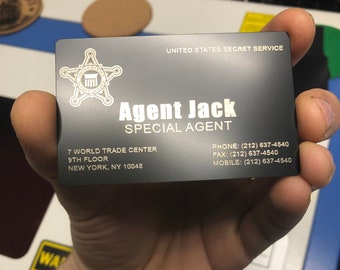 Personalized Secret Service Agent -- Custom Spoof Card. Your name here! Gifts for Him / Boyfriend Gifts / Secret Agent / Perfect for Cosplay