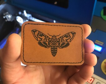 One-of-a-Kind "Cicada" Leather Patch: Custom Engraved Leather Patches | Personalized Leather Backpack, Jacket, Beanie, Patch