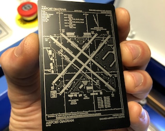 Metal Airport Approach Chart Gift Flight Sim General Aviation Pilot Favorite Airport Diagram Airplane Jet Plane Laser Engraved Gifts