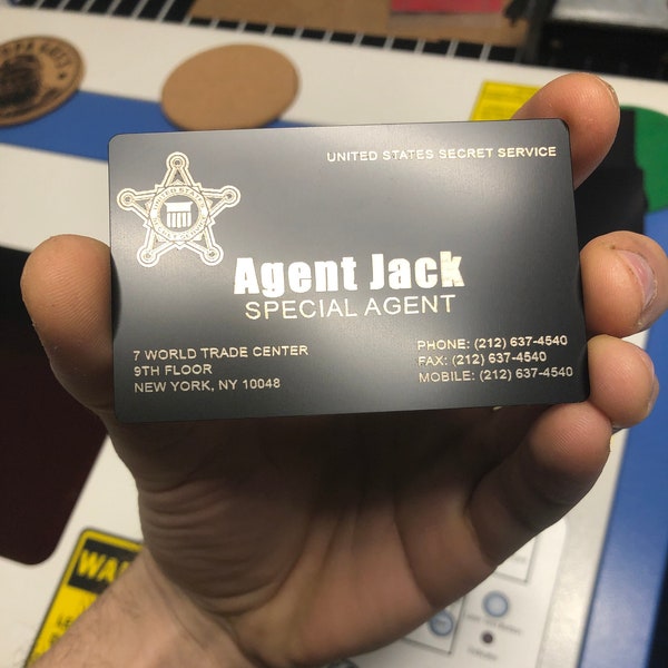 Personalized Secret Service Agent -- Custom Spoof Card. Your name here! Gifts for Him / Boyfriend Gifts / Secret Agent / Perfect for Cosplay