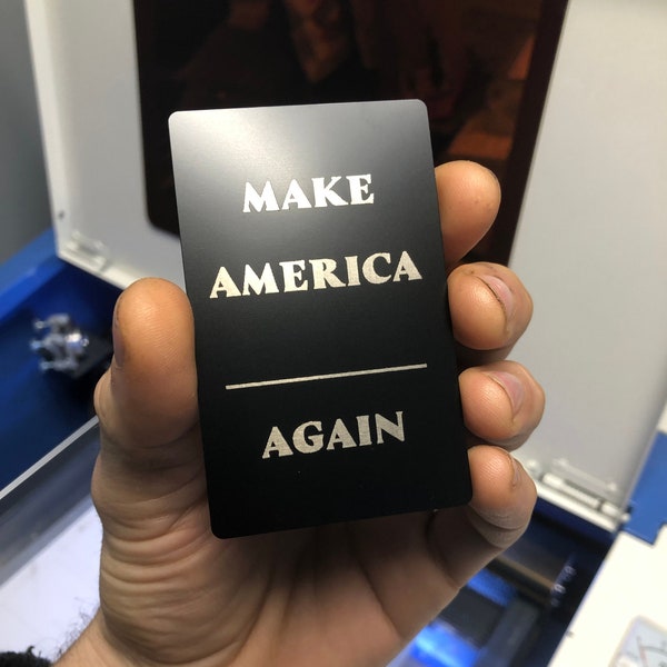 Personalized "Make America _____ Again" Metal Gift Card Engraving, Custom Make America Political Gag Inappropriate White Elephant Giftcard