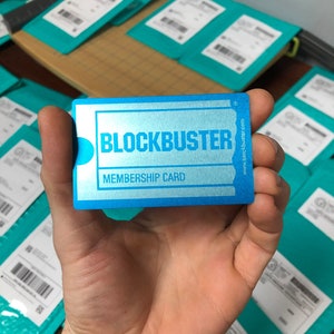 Blockbuster Metal Membership Card Personalized Laser Engraving, Custom Name Anodized Aluminum Video VHS Rental Block Buster 90's Nostalgia