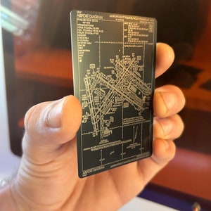 Diagrama de aeropuerto de metal para entusiastas de simuladores de vuelo y pilotos de aviación general