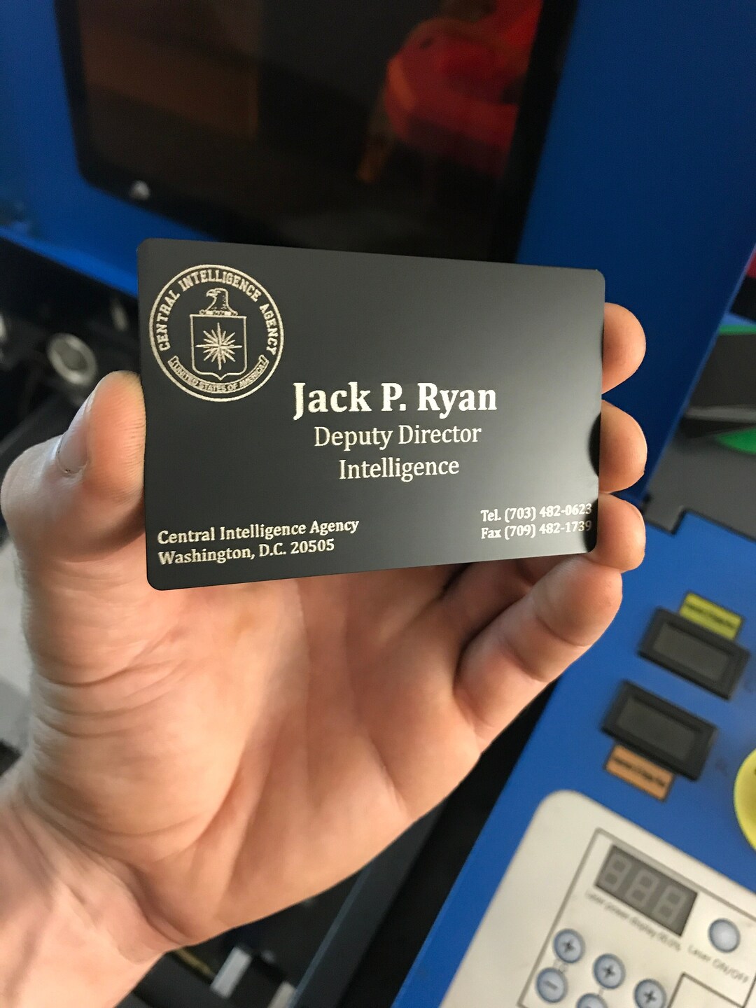 Personalized Metal CIA Agent Card, Anodized Aluminum Custom Gift Card