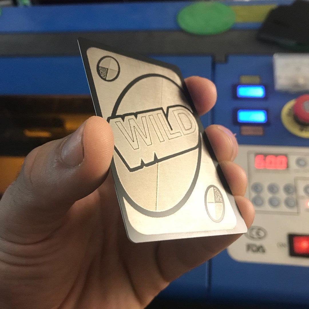 Custom Wild Card Metal Playing Card Laser Engraved Anodized Etsy