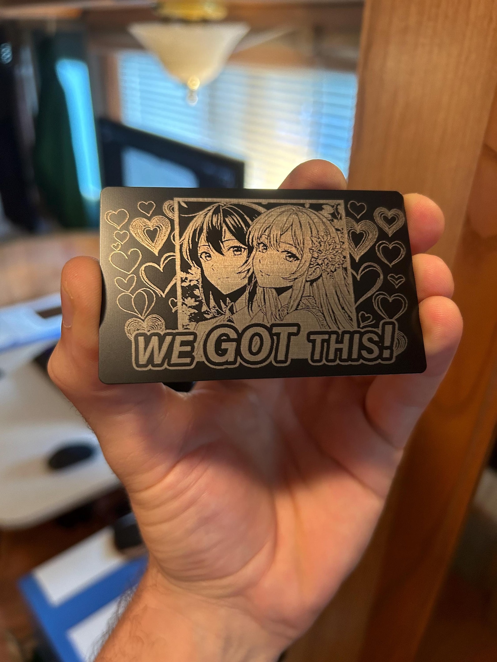 We Got This! Laser Engraved Metal Keepsake | Manga Line Art, Cute Girl Power, Teamwork Positivity, Affirmations, Sisters Gift, Friendsgiving