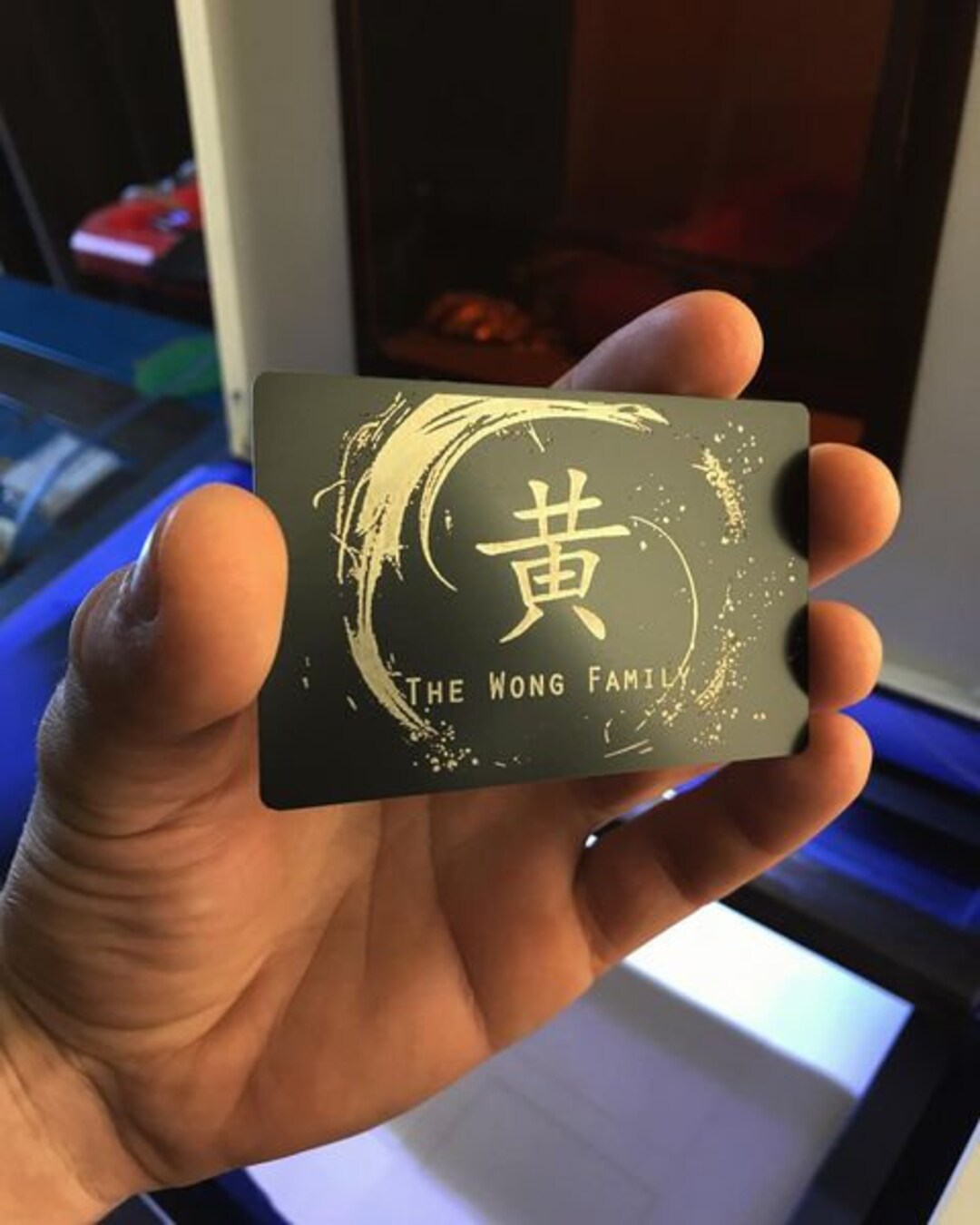 50 Custom Metal Business Cards, Personalized Laser Engraved Matte Black