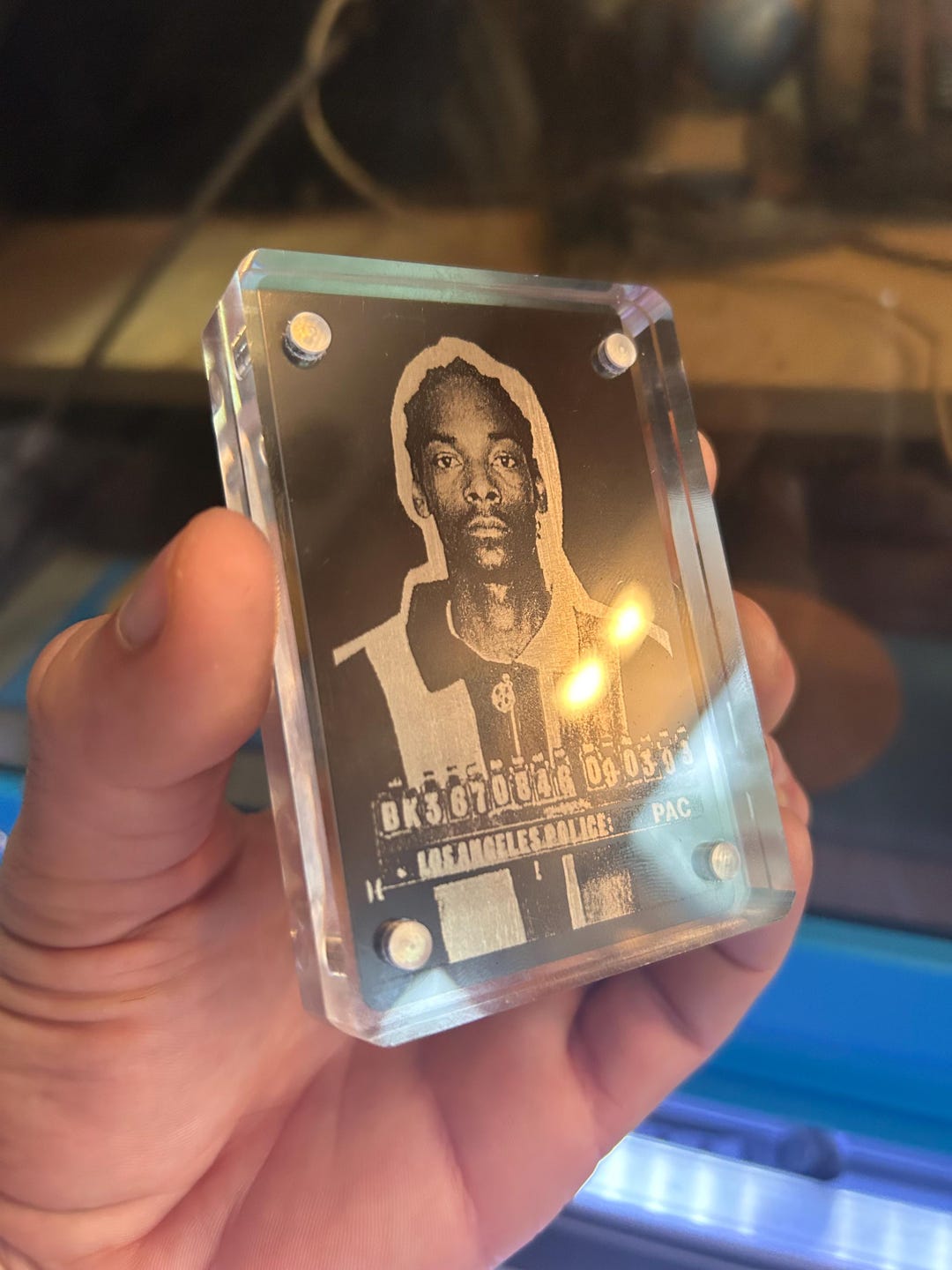 Metal Snoop Dogg Mug Shot, Laser Engraved Anodized Aluminum Gift Card ...