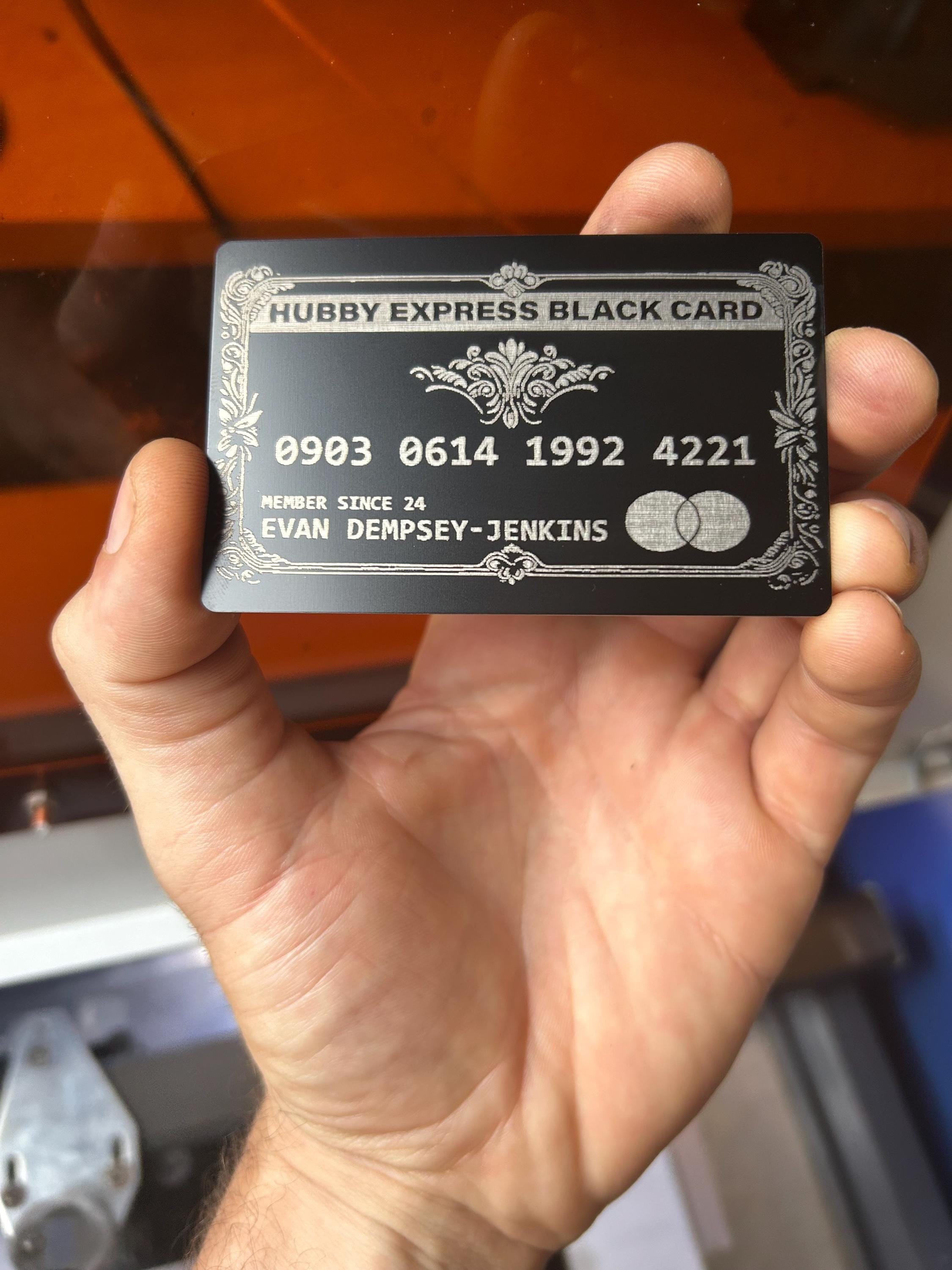 Custom Black Card Metal Faux Gift Card for Sales, Discounts 