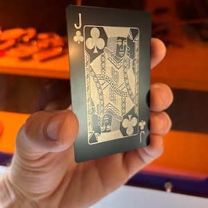 Metalen jack-speelkaart, lasergegraveerde pokerkaart, kleur en kleur naar keuze! Gamingcadeaubon, souvenirs, schoppenharten, ruitenclubs