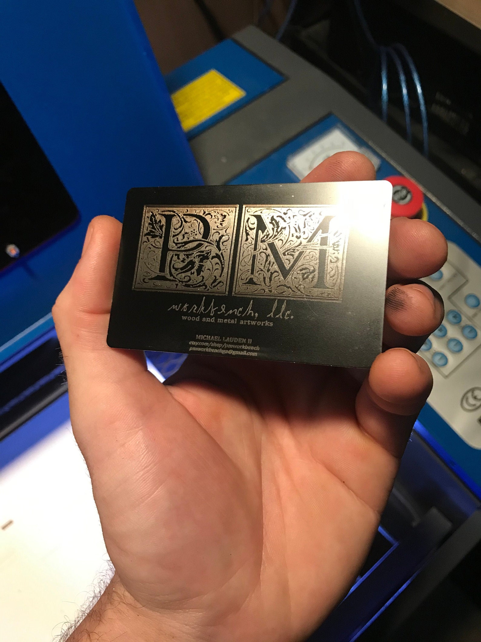 Custom Metal Business Cards Personalized Laser Engraved Matte Etsy