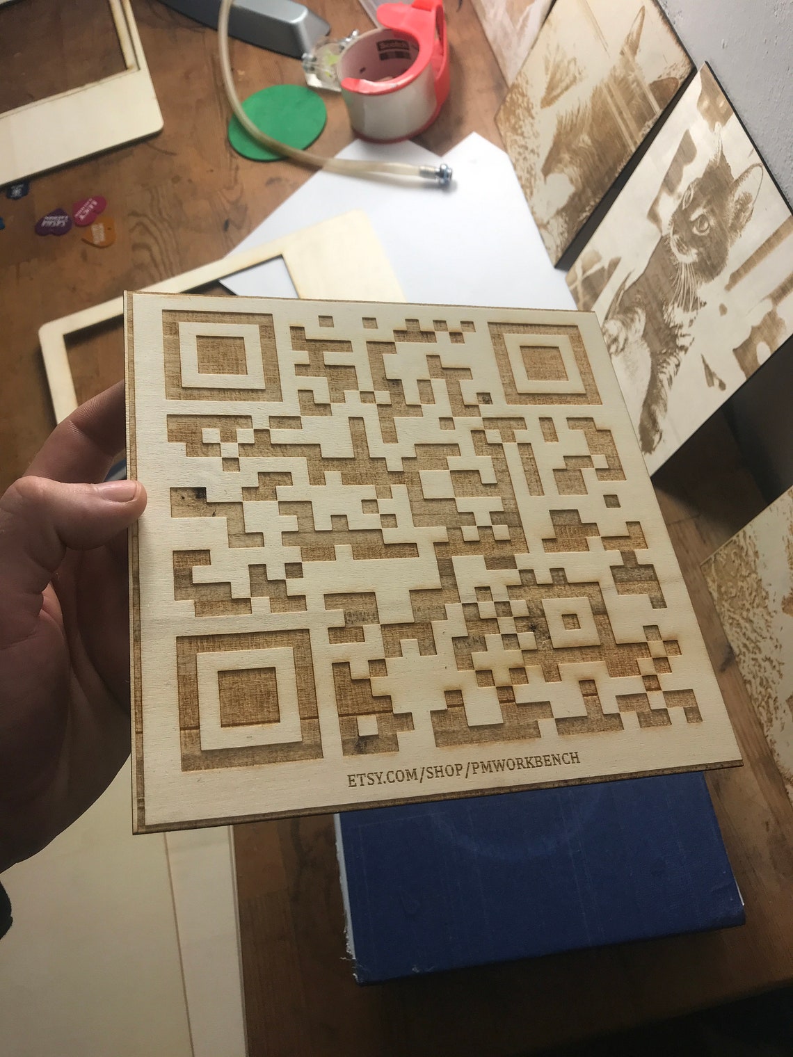 Wooden QR Codes Personalized QR Codes Laser Engraved Wood Etsy Singapore