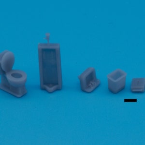 HO Scale Restroom props - unpainted