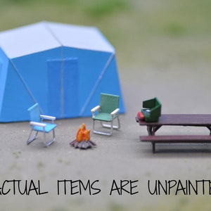 HO Scale Camping Set - Unpainted