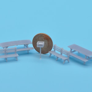 HO Scale Park Prop Set - Unpainted