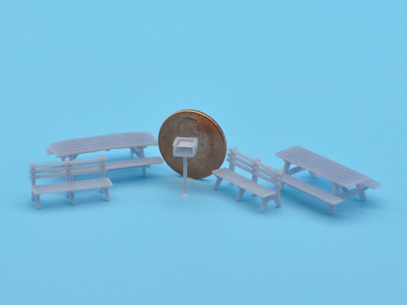 HO Scale Park Prop Set Unpainted Etsy