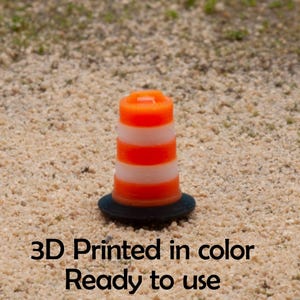 HO Scale Set of 10 Traffic Barrels - Printed in Color
