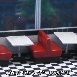 HO Scale Diner Booth Set - Unpainted